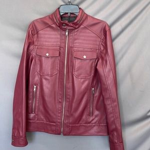 NOT FOR SALE! G BY GUESS BURGUNDY PU LEATHER JACKET!